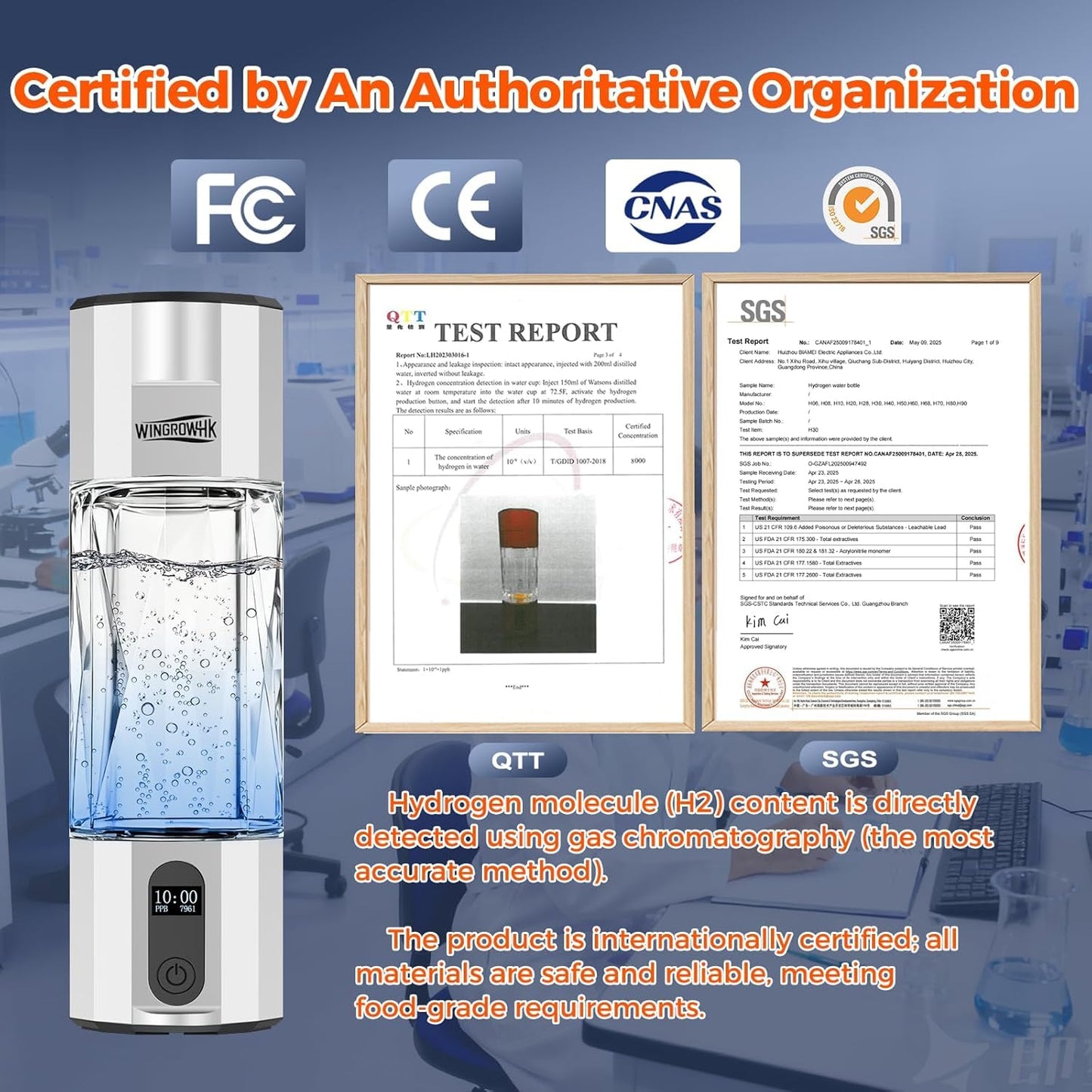 Hydrogen Water Bottle Generator, 8000PPB Ultra Hydrogen Water Ionizer Generator -Upgrade SPE & PEM Tech, 7OZ Portable High Concentration Hydrogen Rich Water Machine, Food-Grade PC Grey