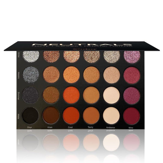 Ccolor Cosmeticss - Neutrals, 24-Color eyeshadow Palette Matte/Shimmer/Metallic.Glitter Finish, Highly Pigmented Eye shadow Makeup, Long- Wearing Eye Palette, Eye Makeup Kit with Easy-to-Blend Shades