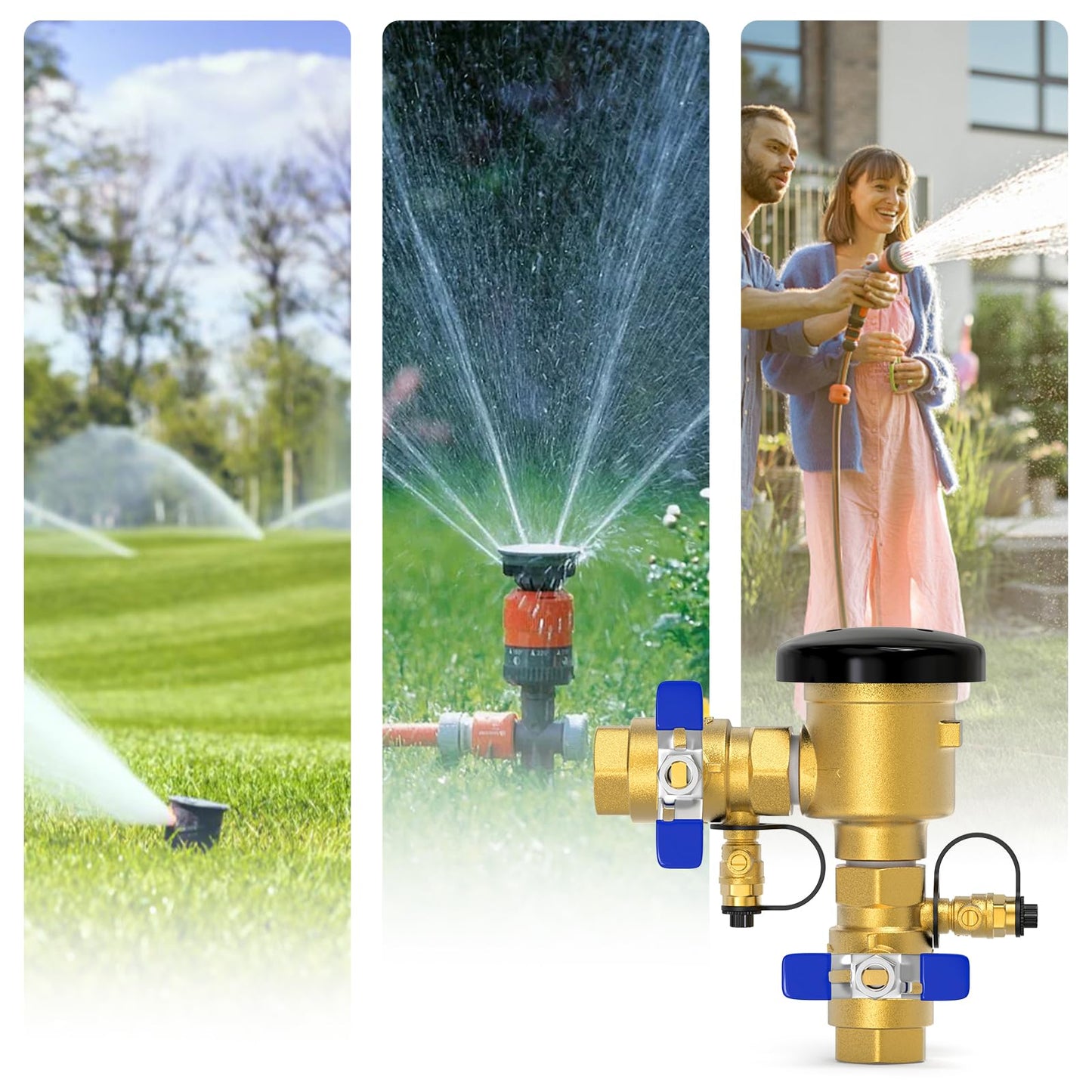 MEANLIN MEASURE 1" Pressure Vacuum Breaker Assembly, Brass Backflow Preventer Valve, Max 400Psi, for Lawn Irrigation System and Commercial Water Supply Systems with 720A-Style Installations