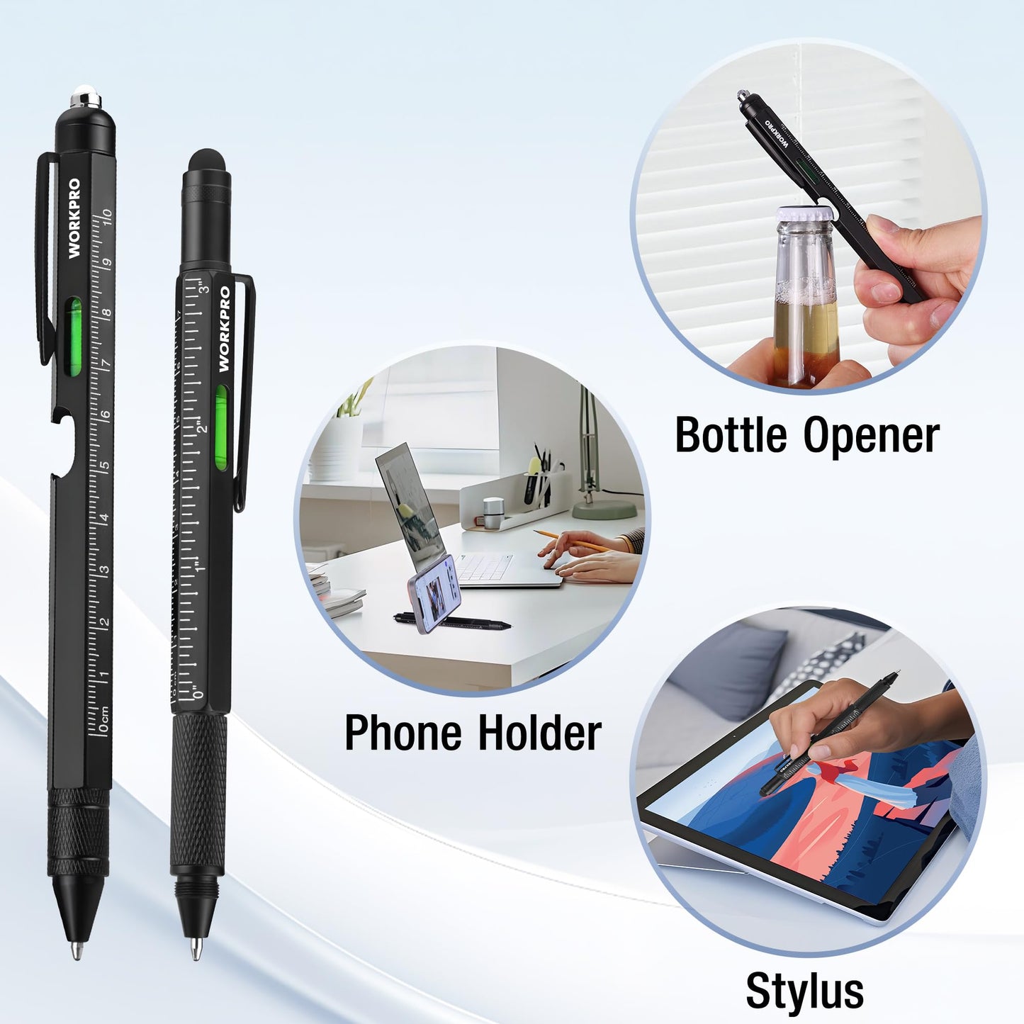 WORKPRO Father’s Day Gifts for Men, 9 Functions Multi-tool Pen Set, Birthday Gifts for Who Have Everything, Cool EDC Gadgets for Men, Stocking Stuffers, for Dad Grandpa Husband Him Adults Boyfriend