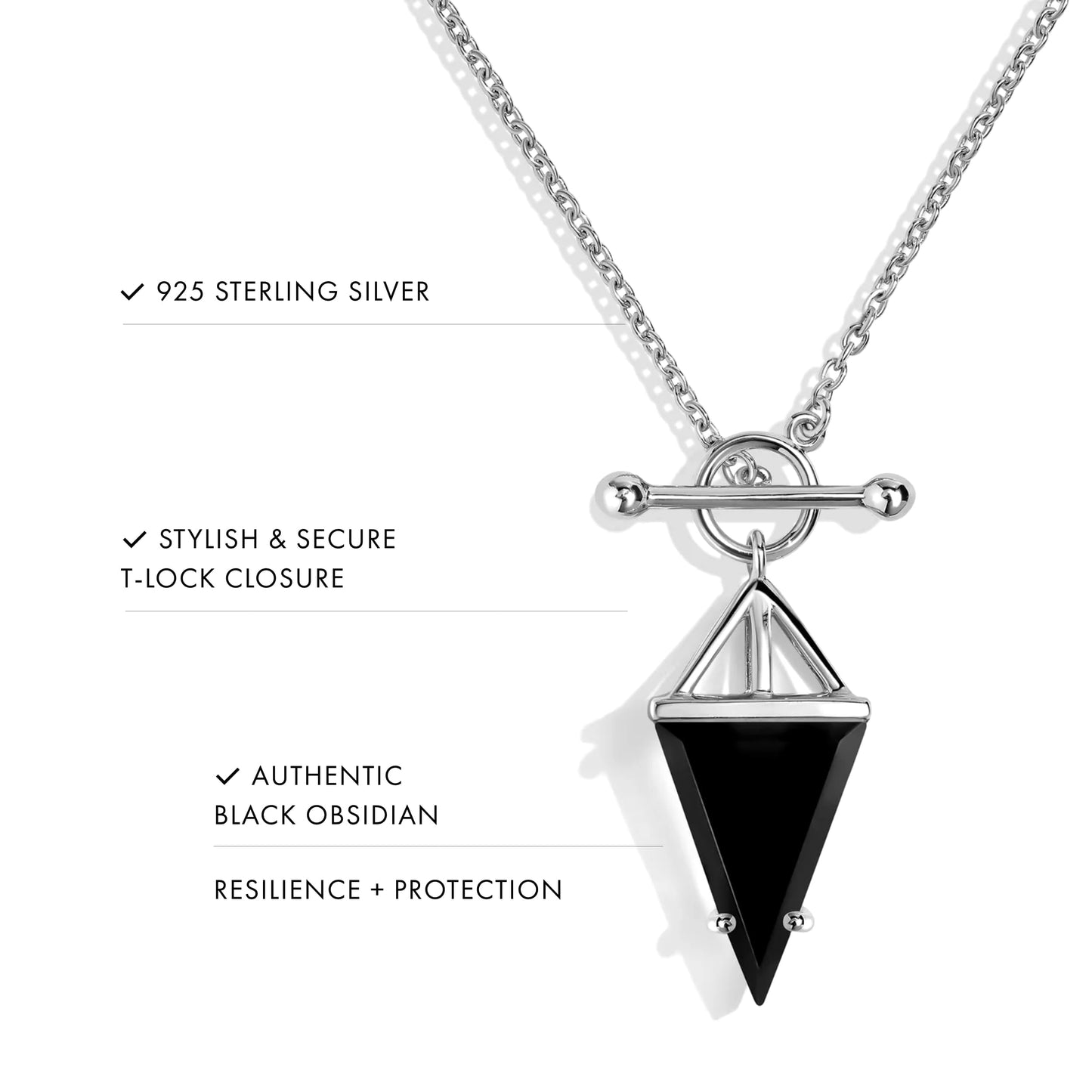 Moon Magic - Authentic Moonstone Necklace for Women | Onyx, Black Obsidian Necklaces/Real 925 Sterling Silver/18k Rose and Yellow Gold Enchanted Crystal Necklace for Women | Genuine Gemstone Jewelry