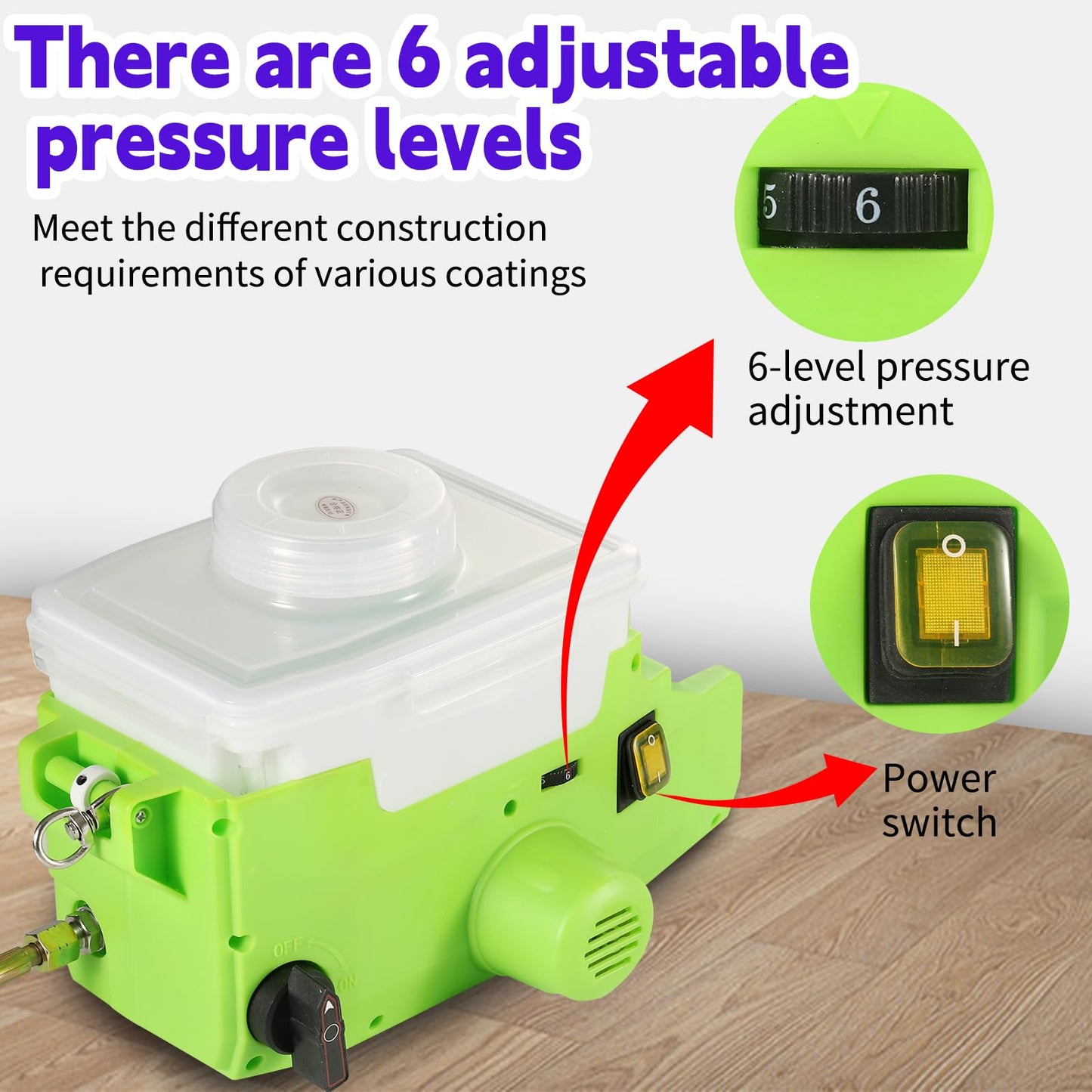 Cordless Airless Paint Sprayer, 500W High Efficiency Battery-Powered Spray Gun with 4000mAh Battery, 15MPa/3000PSI Pressure for Interior/Exterior Walls, Fence