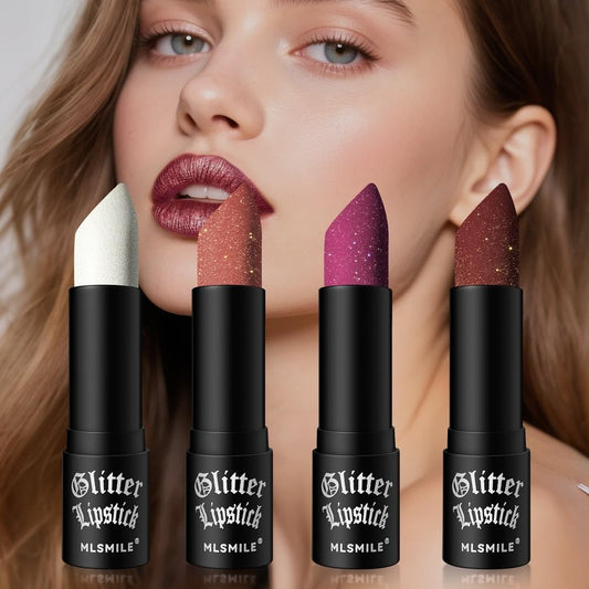 Badhare Shimmer Lipstick Liquid Lip Gloss Waterproof Matte - Long Lasting 12H Transfer Proof, Smudge Proof Full Coverage Non-Drying Glitter Lipstick with Sparkle Lip Stains