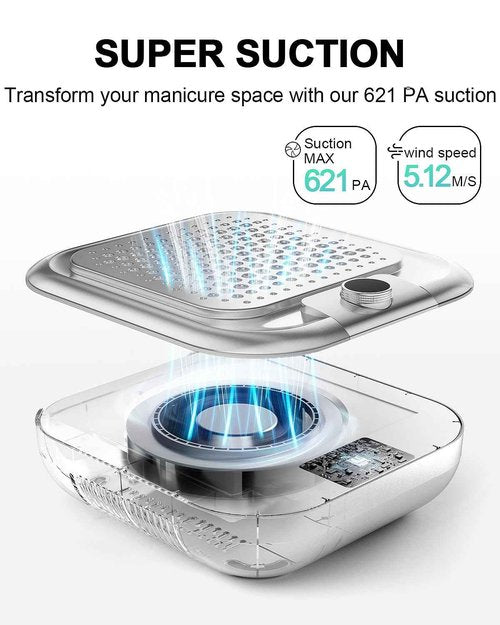 L'UGX Professional Nail Dust Collector with White Gel Nail Polish 15ml