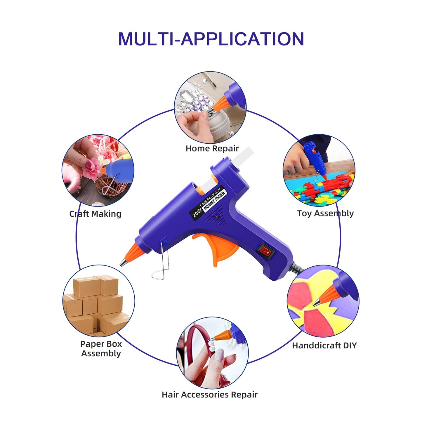 Hot Glue Gun Kit: Mini Hot Glue Gun and Sticks Set with 30 Sticks Melt Glue Guns Craft for School DIY Arts Home Quick Repairs 5 Pieces Mulitcolor