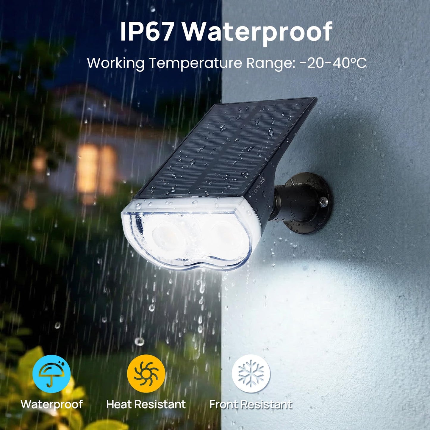 Consciot Solar Lights Outdoor Waterproof IP67, 3 Lighting Modes Solar Spot Lights Outdoor, Auto On/Off, 2-in-1 Solar Landscape Light for Yard Garden Landscape Pathway, Cool White 6500K, 2 Pack