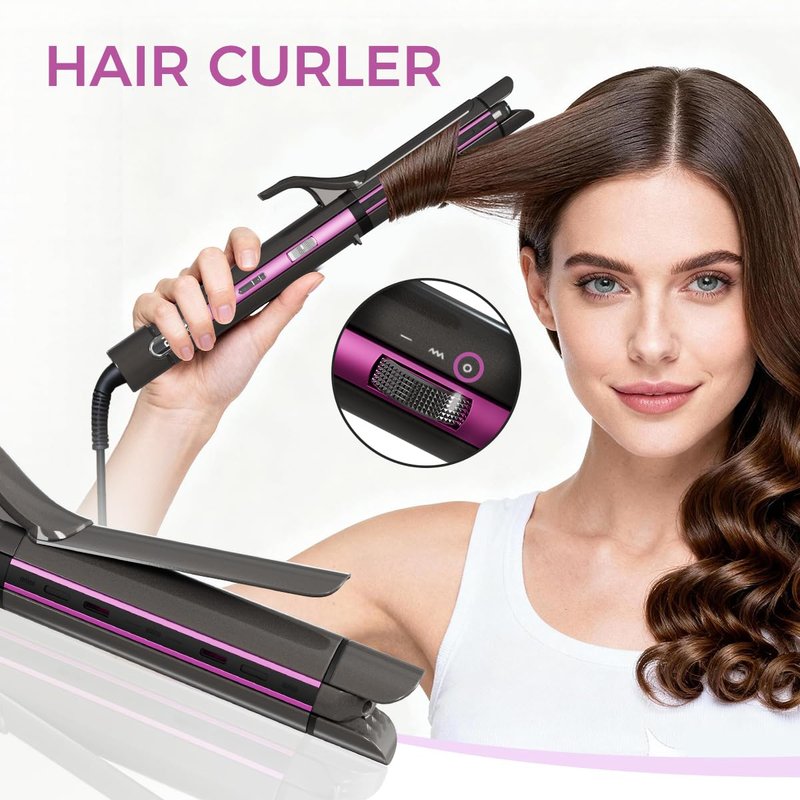 3 in 1 Hair Straightener, Curling Iron, Flat Iron & Hair Crimper Tool – Ceramic Plates, Dual Voltage,PRITECH Professional Hair Tool Fast Heating Hair Styling Tool for Women, Salon or Travel Use
