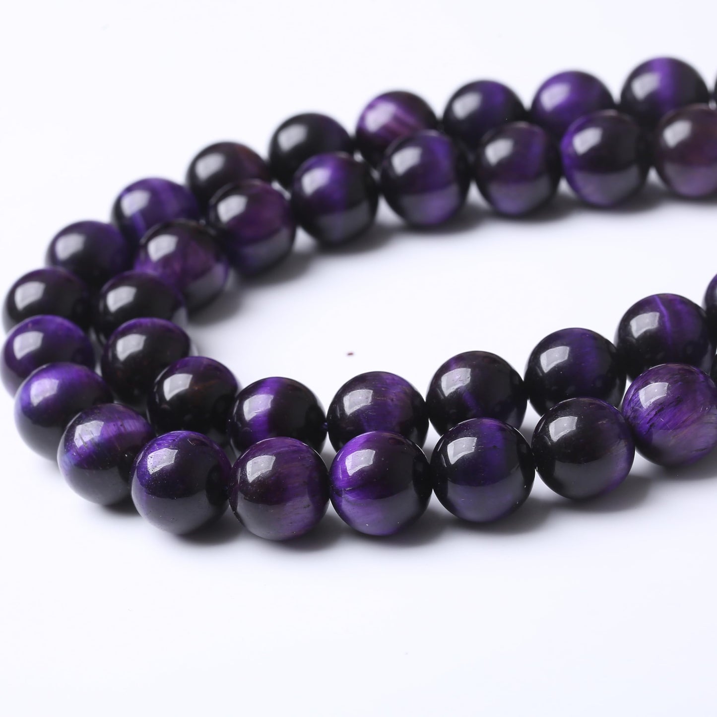 Natural Purple Tiger Eye Stone Beads for Jewelry Making DIY Bracelet Necklace Jewelry Making 1 Strand 15.5inch 35PCS 10MM