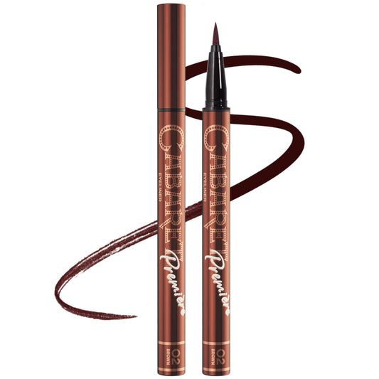 Vivienne Sabó Cabaret Premiere Eyeliner Pen – Felt Tip Liquid Eyeliner, Matte Long Wear Eye Liner, Smudge-Proof Quick-Dry Precision Line Formula, Easy Removal, Brown, 0.04 fl oz
