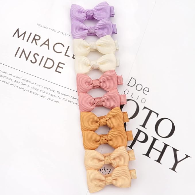 CÉLLOT Baby Hair Clips 50PCS Baby Girls Fully Lined Baby Bows Hair Pins Tiny 2" Hair Bows Alligator Clips for Baby Girls Infants Toddlers in Pairs