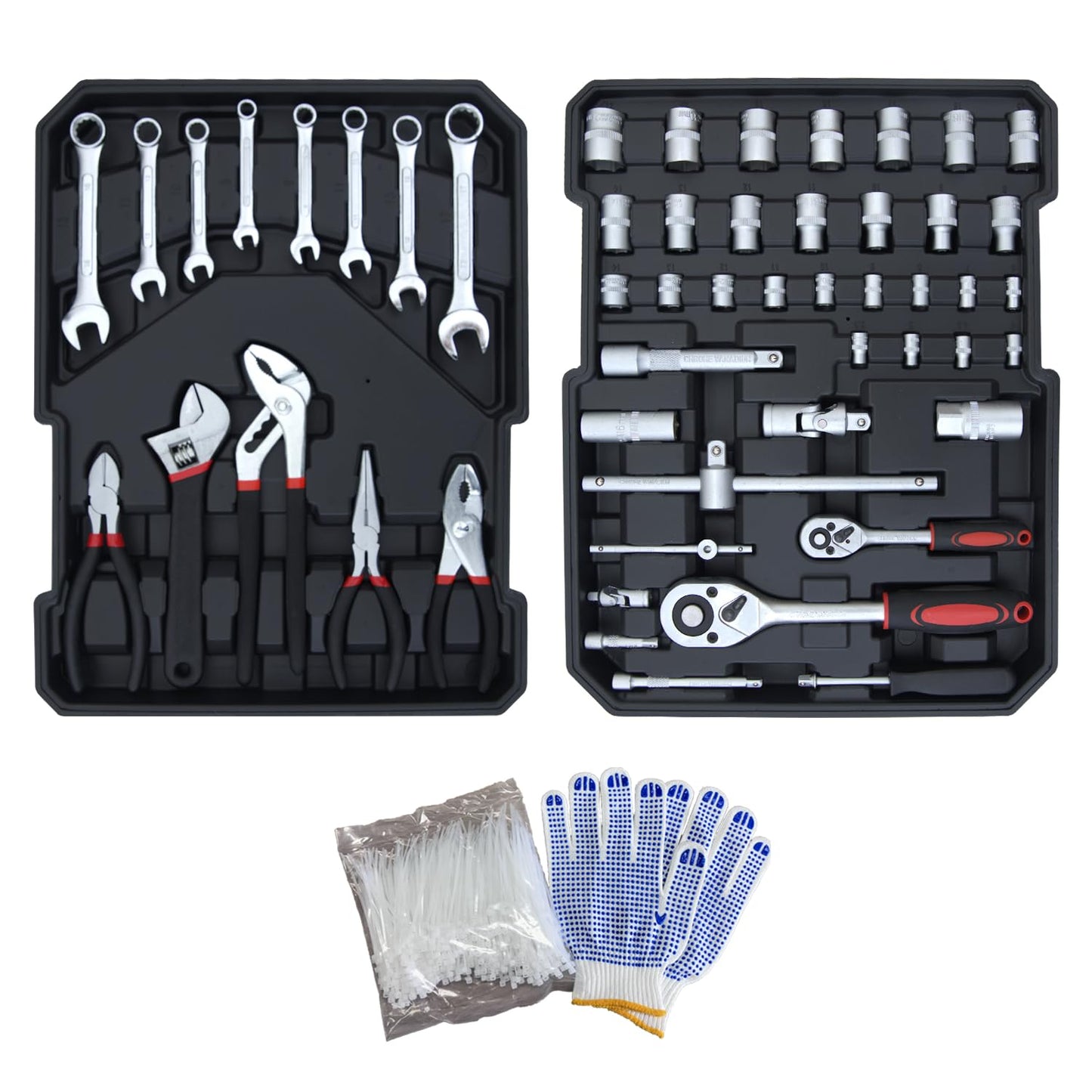Hantinstom 678PCS Complete Home Tool Set Versatile Rolling Tool Kit for Professional Repair and Maintenance - Heavy and Duty Portable Tool Box with Wheels