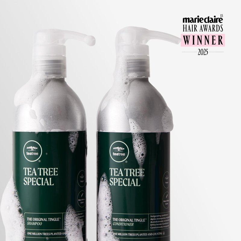 Tea Tree Special Shampoo Aluminum Bottle, Deep Cleans, Refreshes Scalp, For All Hair Types, Especially Oily Hair, 16.9 oz