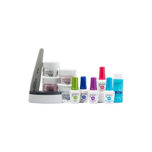 Gelish Xpress Dip N Brush French Kit - Powder Colors, Built-In Activator, 21+ Days Chip Proof Wear, Nail Dip Powder, Nail Kit, Dipping