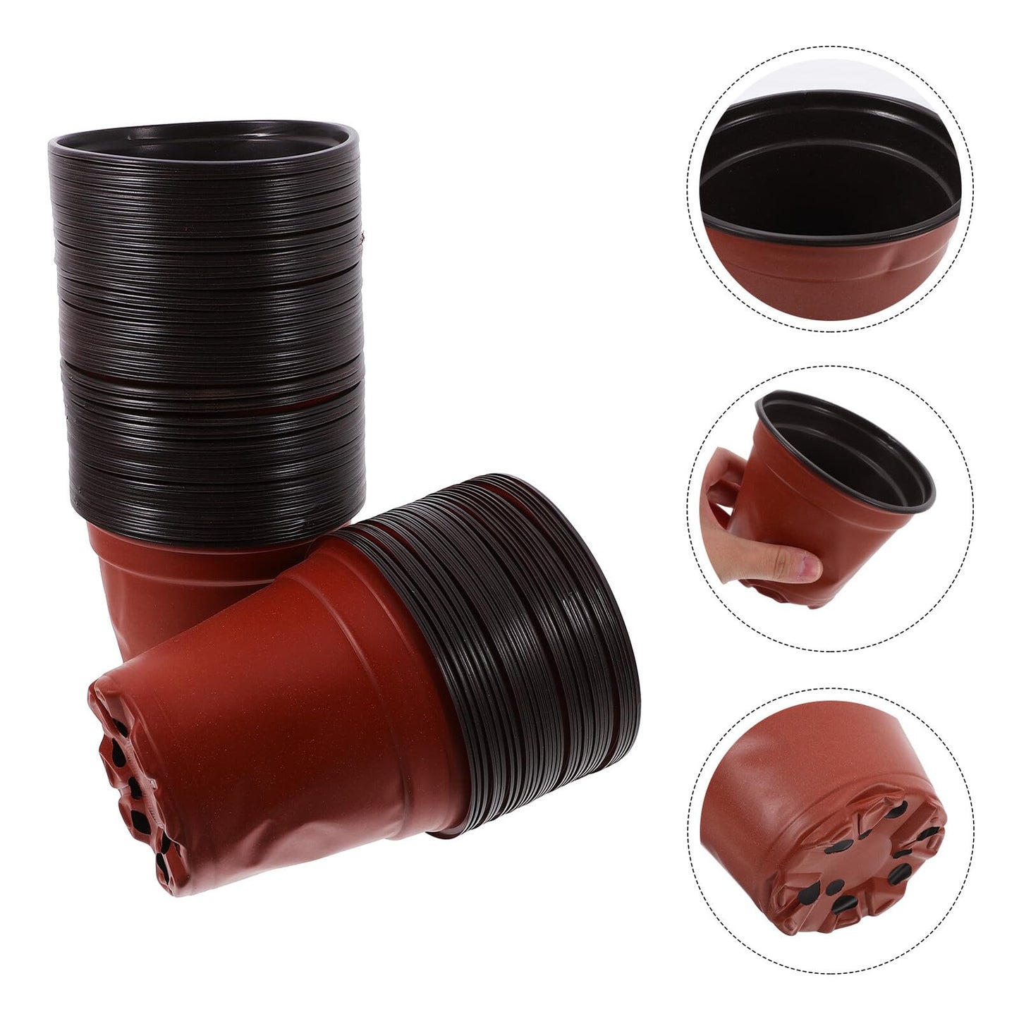 JOINPAYA 100pcs Seedling Nursery Pots for Strawberry Cuttings, Plastic Growing Cups with Dual Color Design, Thickened Sturdy Containers for Greenhouse and Garden Use