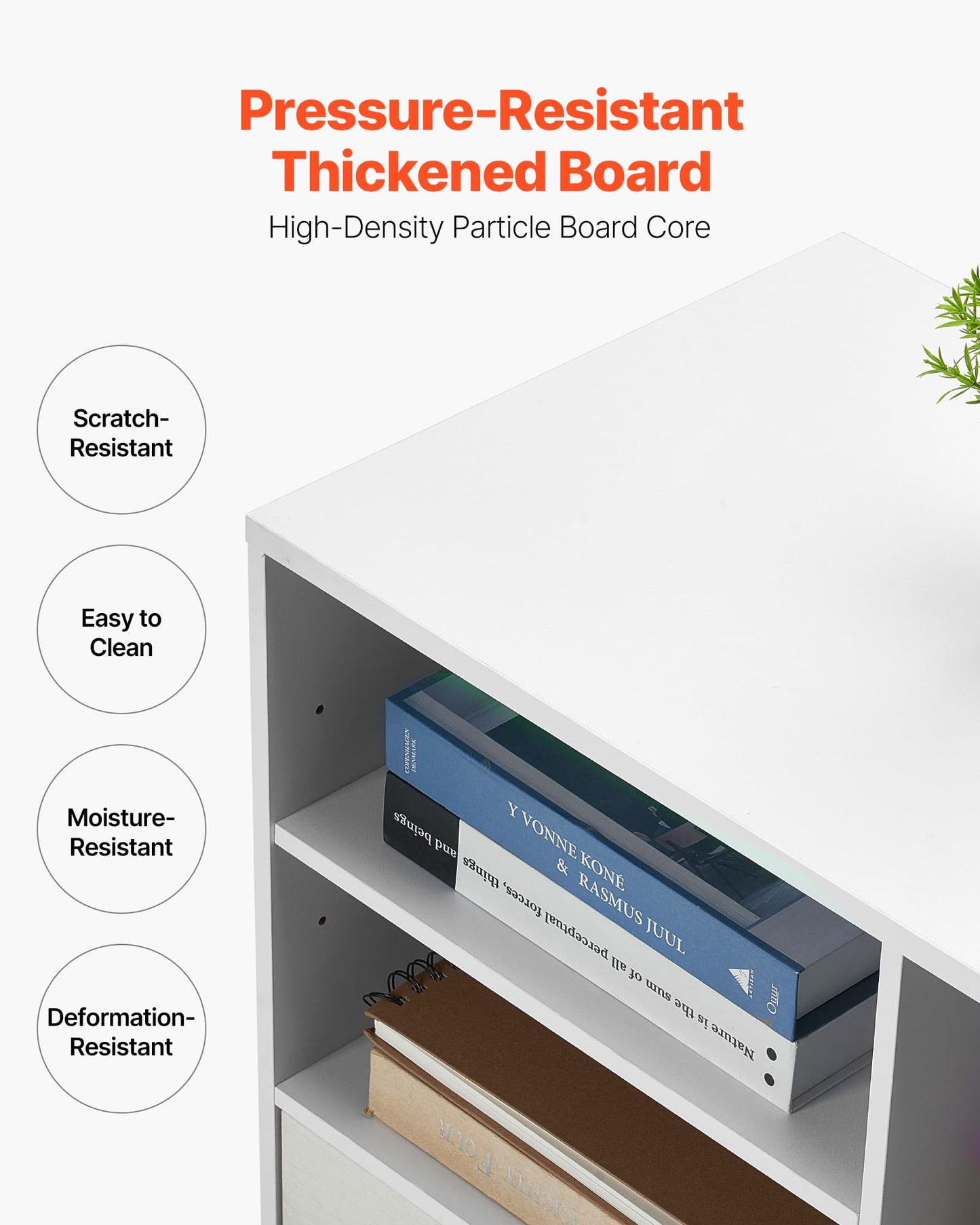 VEVOR 2 Drawer Wooden File Cabinet, Mobile Filing Cabinet with Open Shelves, Lockable Lateral Rolling File Storage with Adjustable Shelves, Free Standing Printer Stand for Home Office School, White