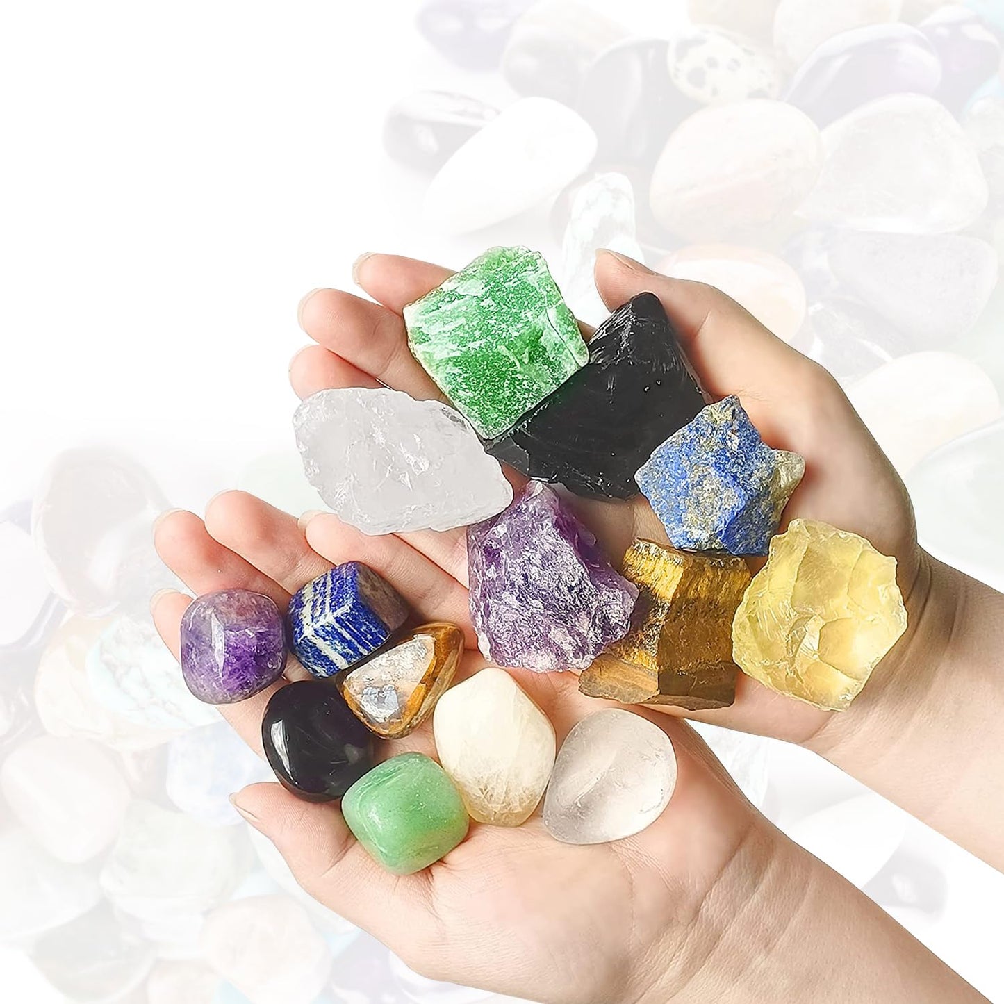 Erliway Yellow Calcite Healing Crystal Stones, 1.25-2.0" Large Reiki Healing Gemstones Natural Tumbled Polished Stones for Energy Witchcraft Therapy Meditation