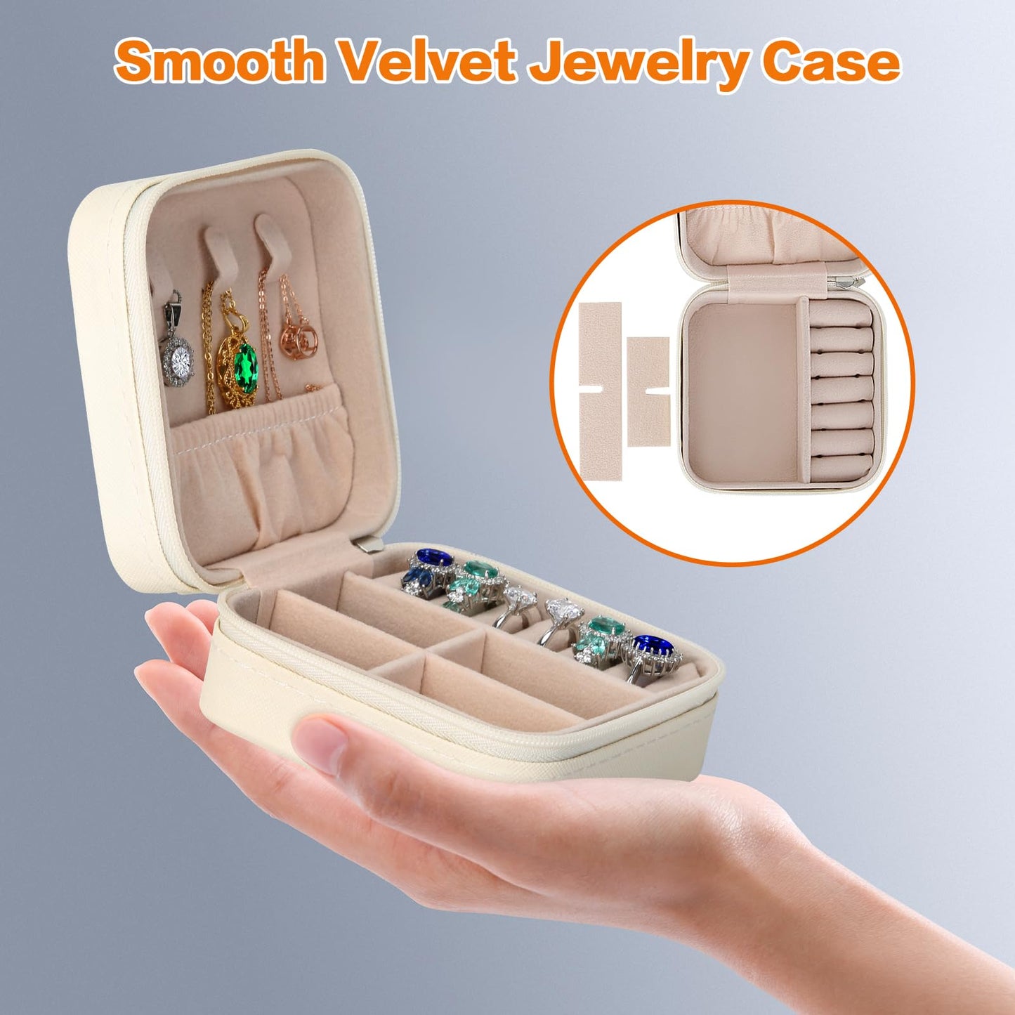 LETURE 3 Pieces Small Jewelry Box Organizer for Women Travel, Portable Mini Travel Jewelry Organizer Display Storage Box For Rings Earrings Necklaces Gifts (BLACK+PINK+WHITE)