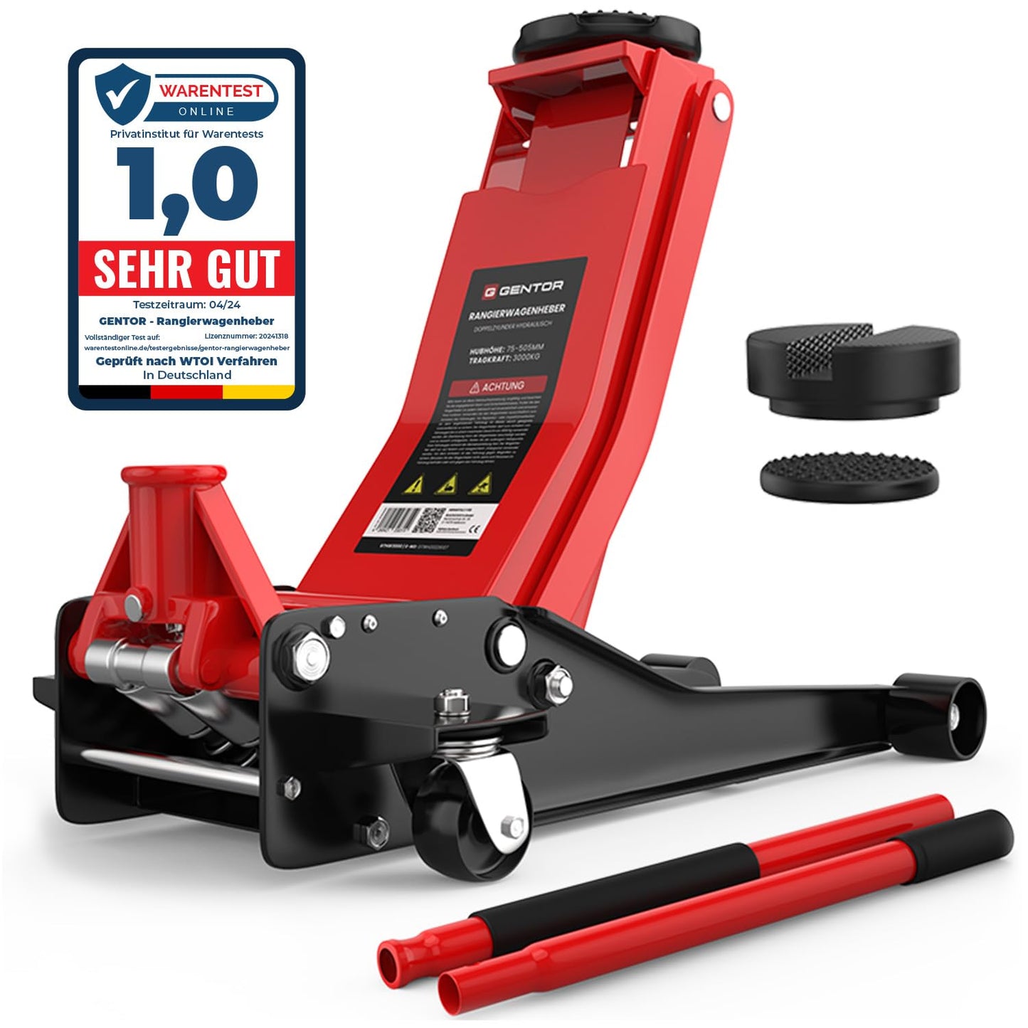 Car Jack 3-ton for car Low Profile Hydraulic Floor-Jack with 2X Rubber Pads for Heavy-Duty Lifting SUV Car
