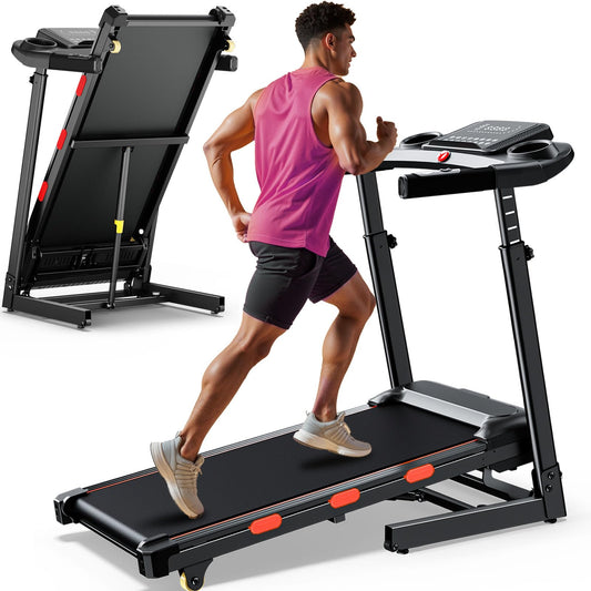 15% Auto Incline Treadmill for Home - Adjustable Height Handle, 350LBS Weight Capacity Folding Treadmills, 8.7MPH/3.5HP Quiet Heavy Duty Treadmill Running Machine with Console (15% Auto Incline)