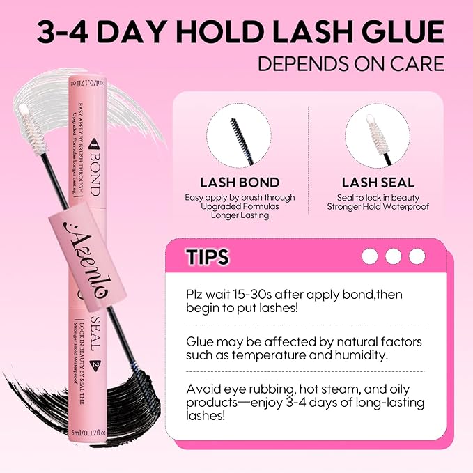 Azenlo DIY Lash Extensions Kit - 240pcs 30D+40D Thin Band Lash Clusters, 10-16mm Soft Natural & Voluminous Lashes for Beginners(30D+40D KIT)