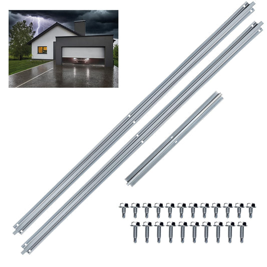 16ft Garage Door Strut,Heavy-Duty Steel Garage Doors Reinforcement Bracket,Hurricane & Storm Support Top Brace Bracket Kit,Double Door Garage Repair Track for 16 Foot