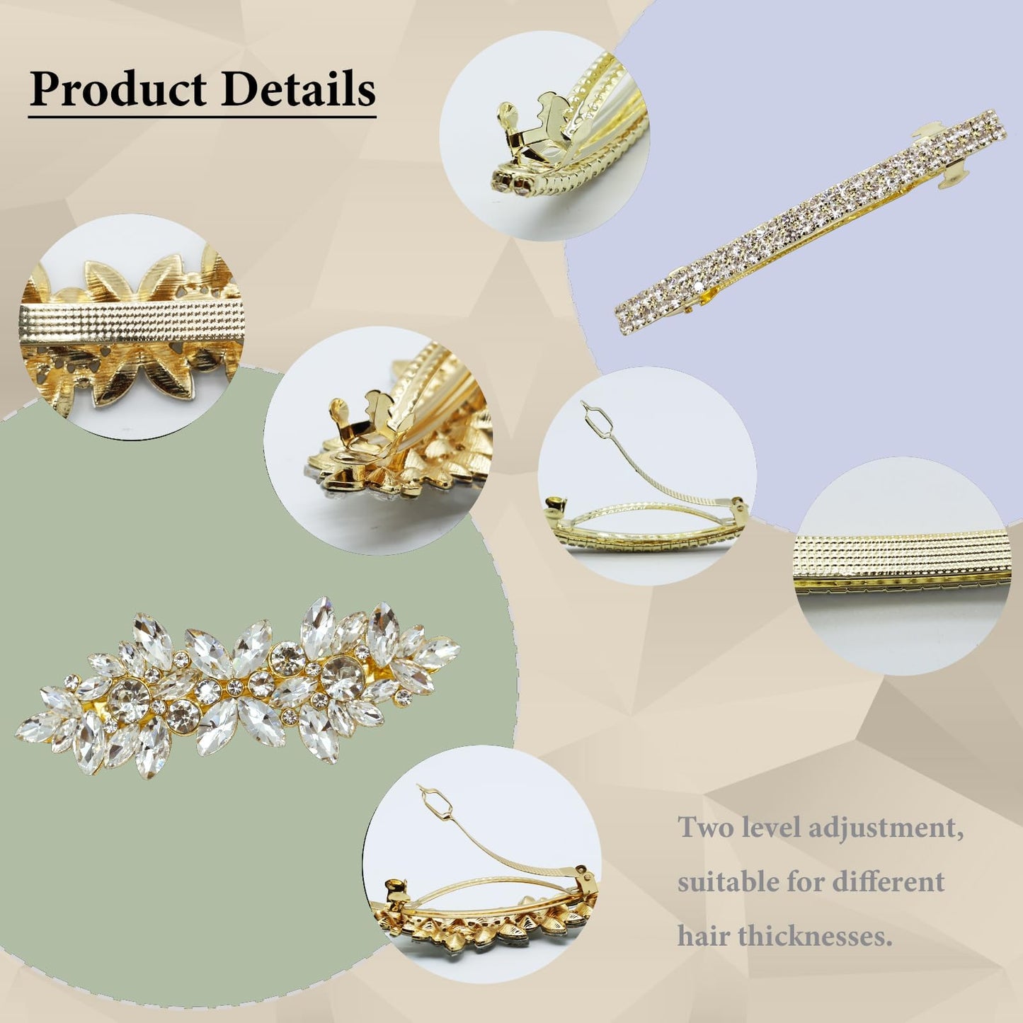 4 Pieces Rhinestone Hair Clips Gold Leaf Wedding Hair Pins Crystal Bobby Pins Gold Bridal Hairpin Barrette for Brides Bridesmaids Flower Girls
