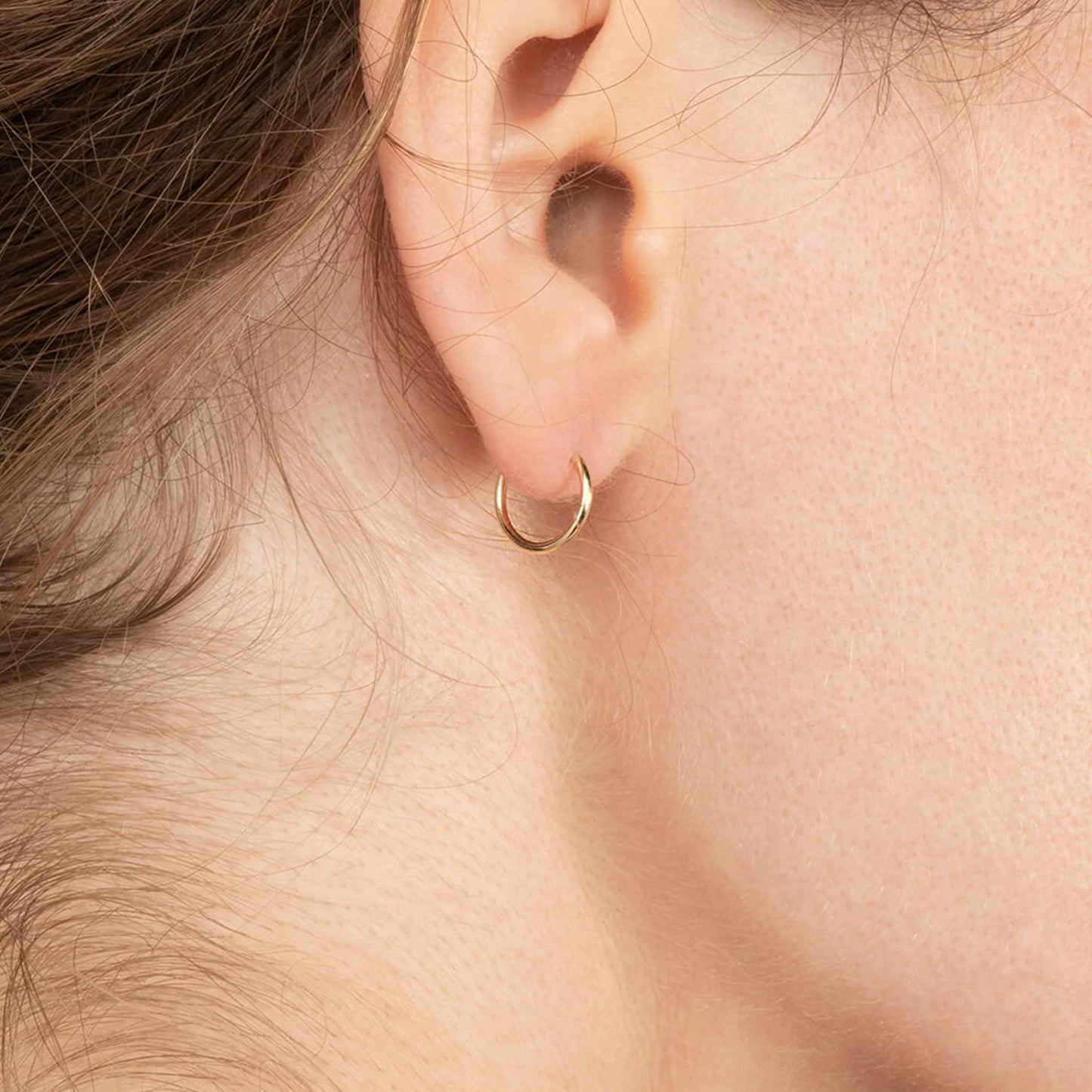 EPIRPRA Silver Hoop Earrings- Cartilage Earring Small Hoop Earrings for Women Men,4 Pairs of Hypoallergenic 925 Sterling Silver Tragus Earrings(Gold,8mmx2+10mmx2)