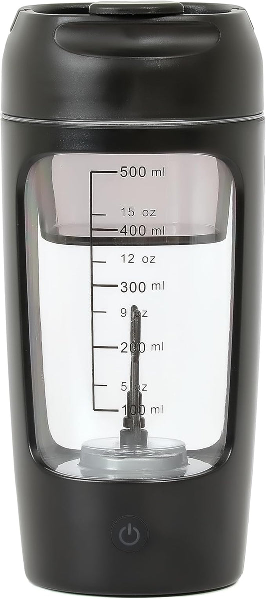 SHOOV Electric Protein Shaker Bottle | Built-in Protein Powder Storage - 22 oz, USB-Rechargeable, for Sports and Workouts, Automatic Mixer Bottle for Protein Shakes, Easy to Use, Easy to Clean (Black)