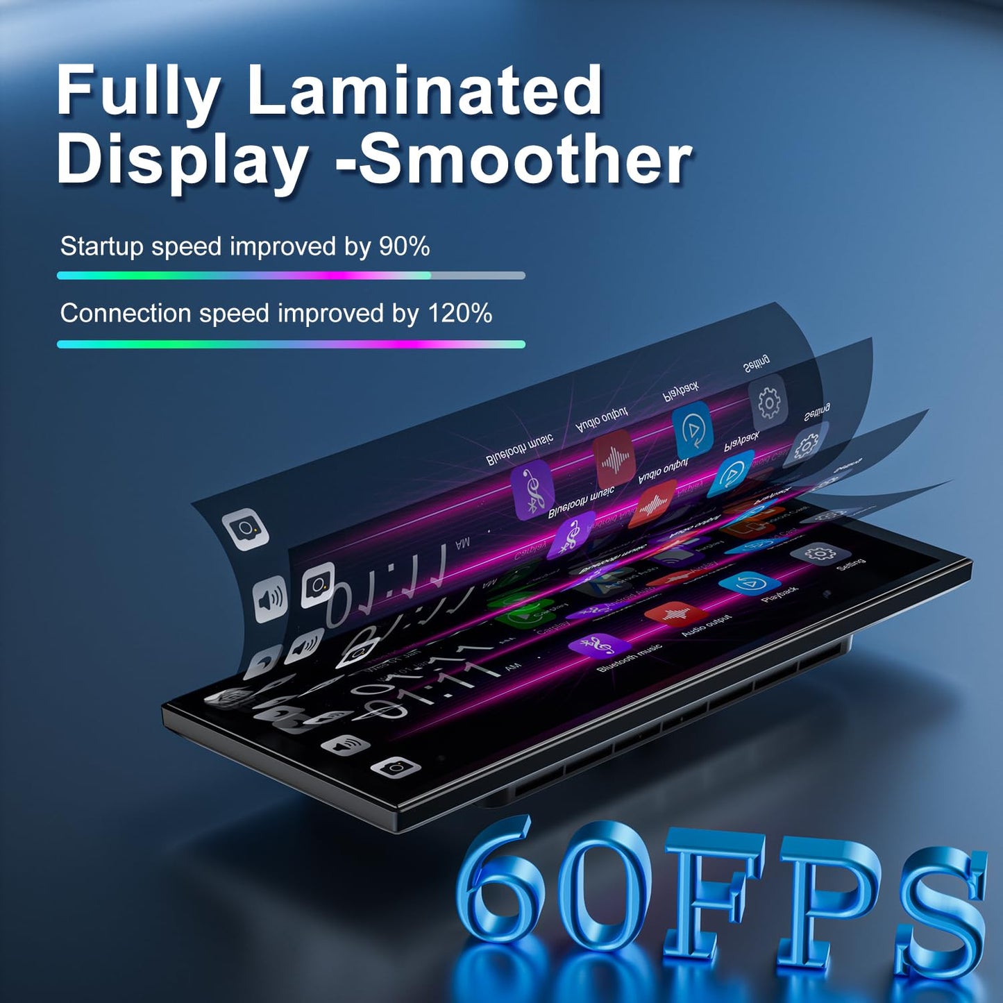 [11" Fully Laminated 60fps Touchscreen] -Accfly Wireless car Play Screen for Apple carplay &Android Auto, OTA Updates -HD Front Dashcam & Backup Camera, Car Stereo Radio/GPS Navigation/BT Audio