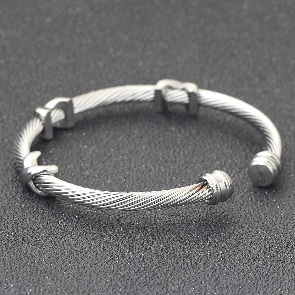 OSIRIDEH2 Cable Bracelets For Women, Multifunctional Twisted Bracelets for Women, Famous Twisted Cable Bracelets Bracelet Designs Women's Bracelets Fashion Jewelry Trendy Women' (silver)