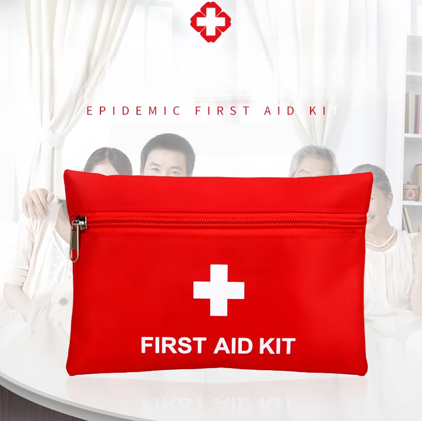 First Aid Kit Emergency Empty Medicine Storage Bag for Travel Portable Rescue Pill Pocket with Zipper Waterproof Small Red First Aid Bag for Car Outdoor College Essentials Medical Box Hiking Gear
