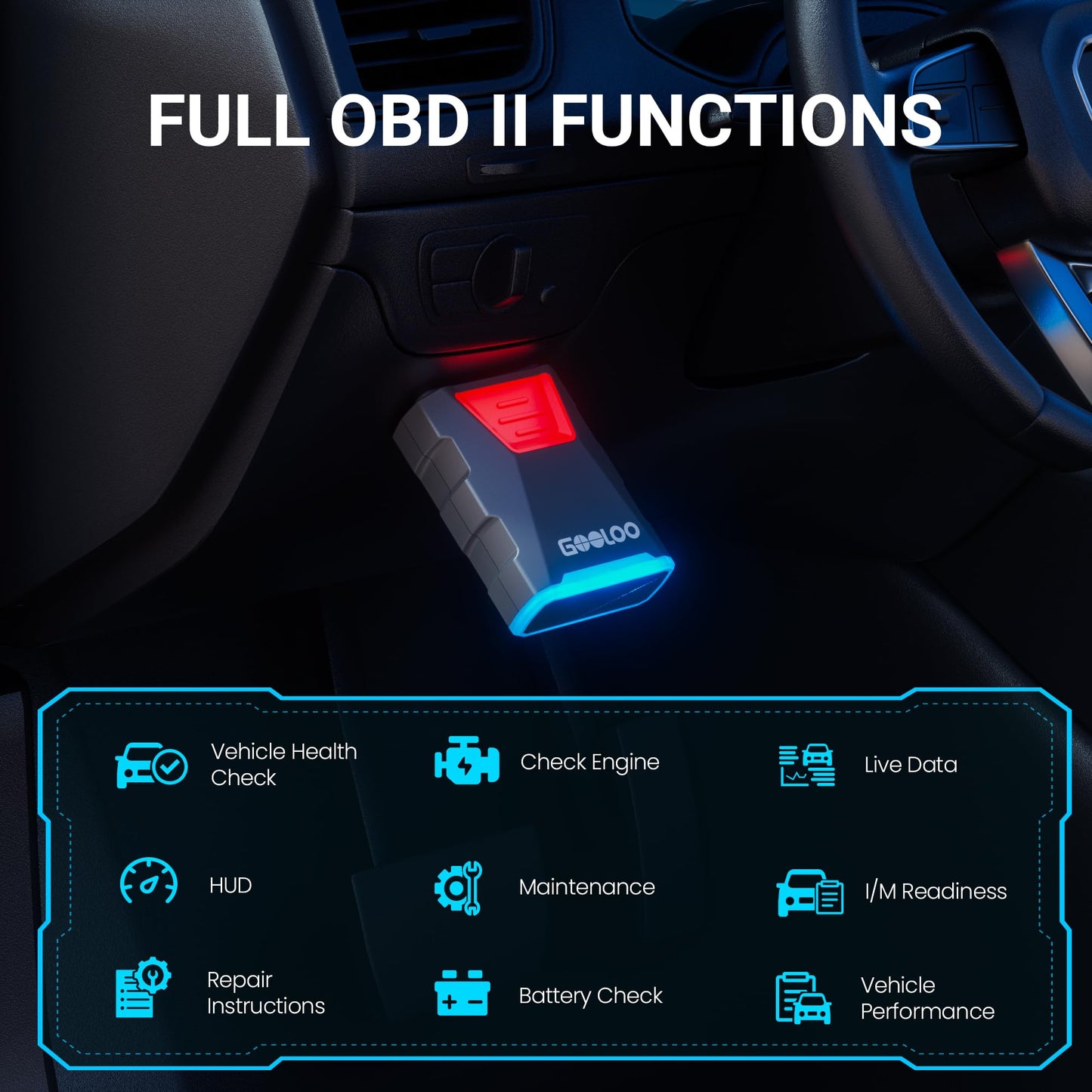 GOOLOO A5 Jump Starter with Air Compressor & GOOLOO DS100 OBD2 Scanner Diagnostic Tool