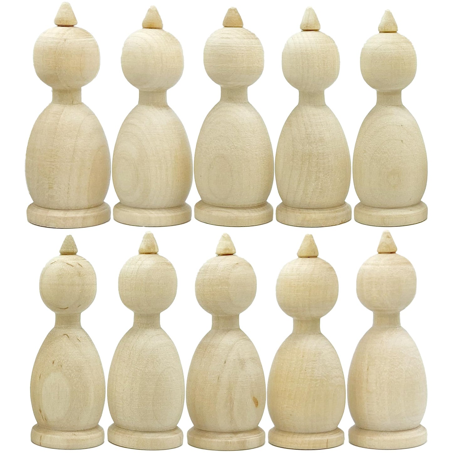 Wooden Peg Dolls Unfinished Paintable Figurines 10 pcs 2.8'' - Unfinished Wood Crafts to Make Your Own Key Holder, Fridge Magnets, Peg People Dollhouse Family