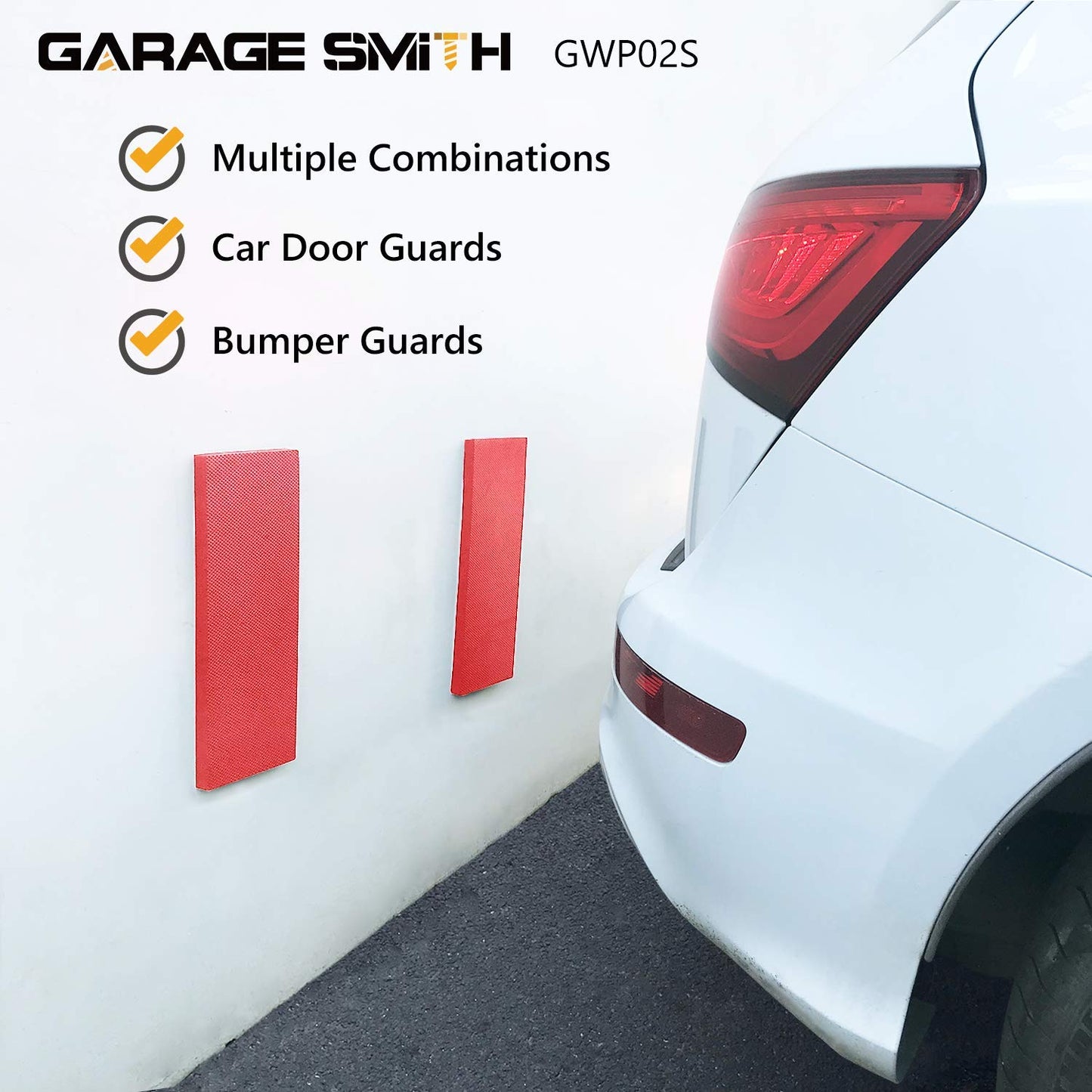 AMPULLA GWP02S Garage Wall Protector Car Door Protectors, Designed in Germany (4, Red)