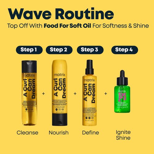 MATRIX A Curl Can Dream Weightless Moisture Shampoo, Conditioner and Spray Set | For Wavy Hair | All Day Frizz Control | With Manuka Honey Extract and Rose Water | Silicone Free | Luxury