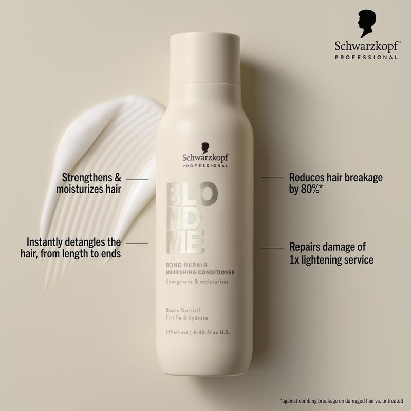 BlondMe Bond Repair Conditioner for Blonde Hair - Moisturizes, Softens & Detangles | Lightweight Formula for Lightened & Grey Hair