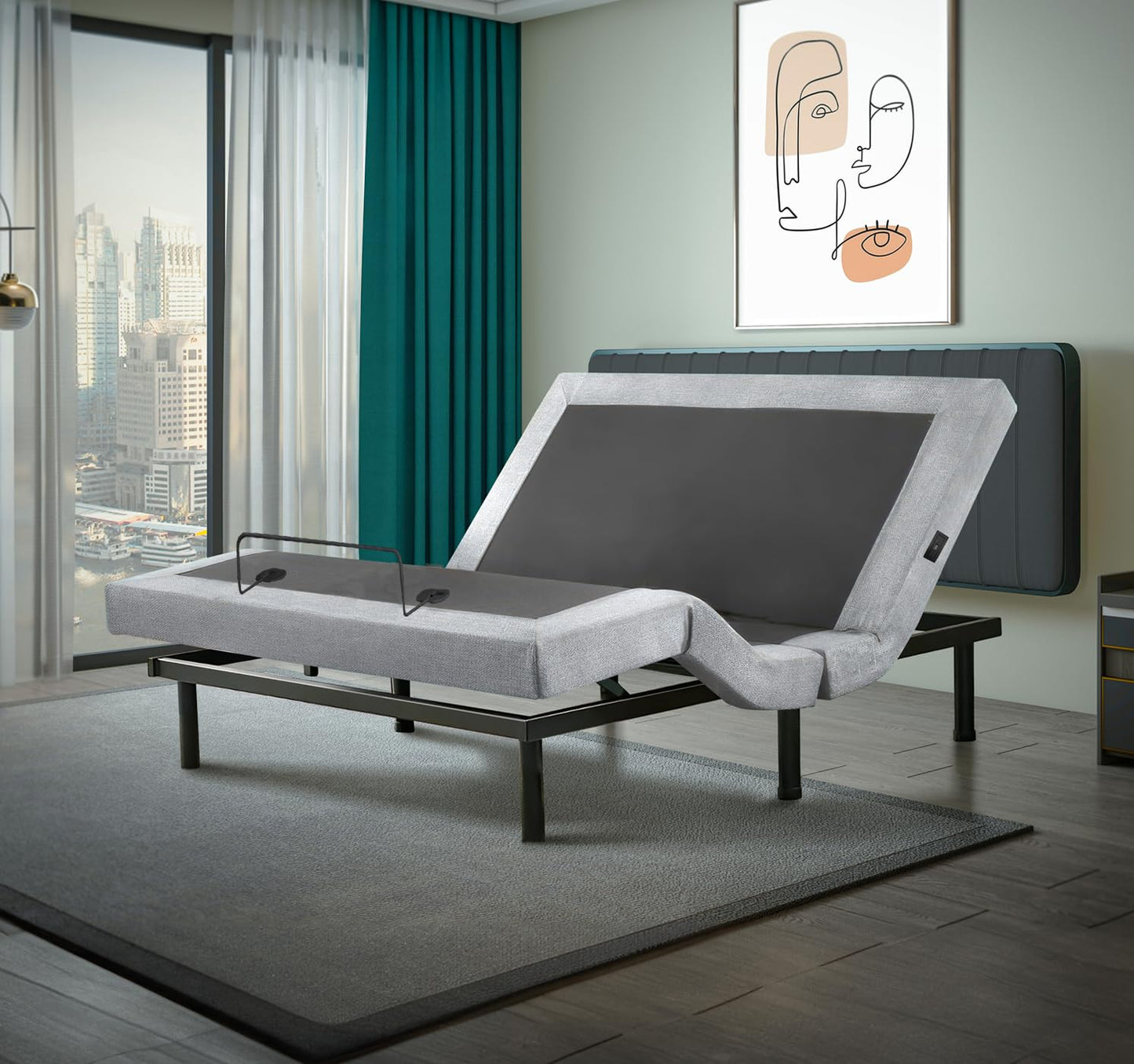 Irvine Home Collection Twin XL Adjustable Bed Base | Dual Massage | USB Ports | Zero Gravity | Anti-Snore | Memory Positions | Under Bed Lighting | Wireless Remote | Zero Clearance
