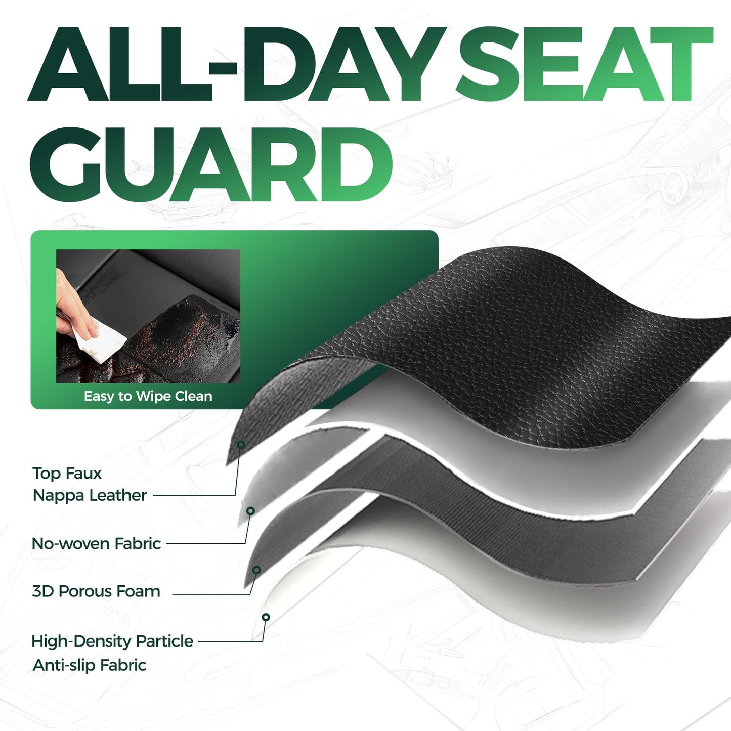 RIDEPOSH for Ford F150 Leather Seat Covers, SuperCrew XL XLT 2021-2025, F250 F350 F450 Super Duty Crew Cab 2023-2025, Custom Truck Seat Cover Full Set, Pickup Accessories, Black (Bucket Seat)