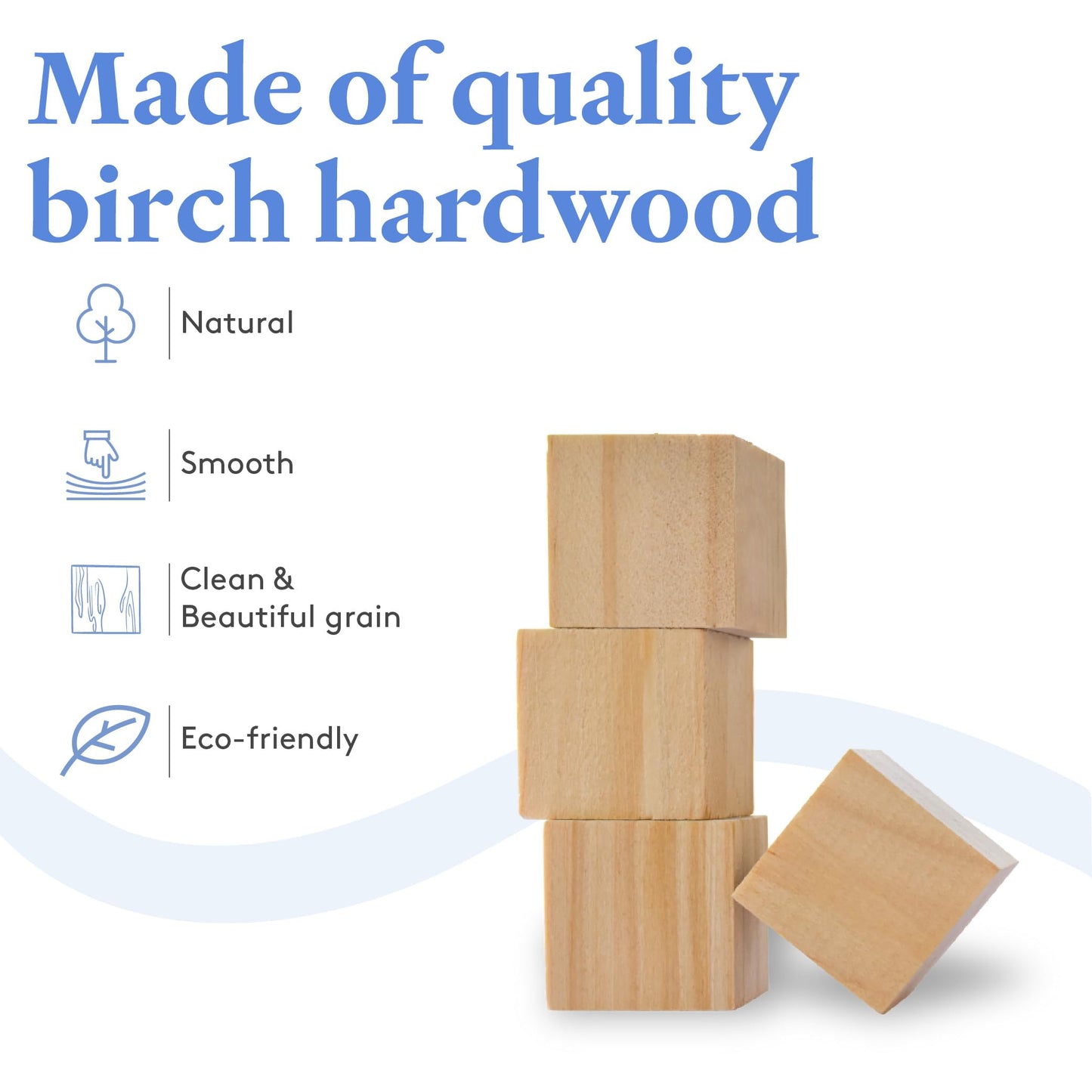 DIY Wood Cubes 1-inch, Pack of 50 Small Wooden Baby Blocks for Baby Shower, Wooden Blocks for Crafts, STEM, Building, and Blank Wood Dice, by Woodpeckers