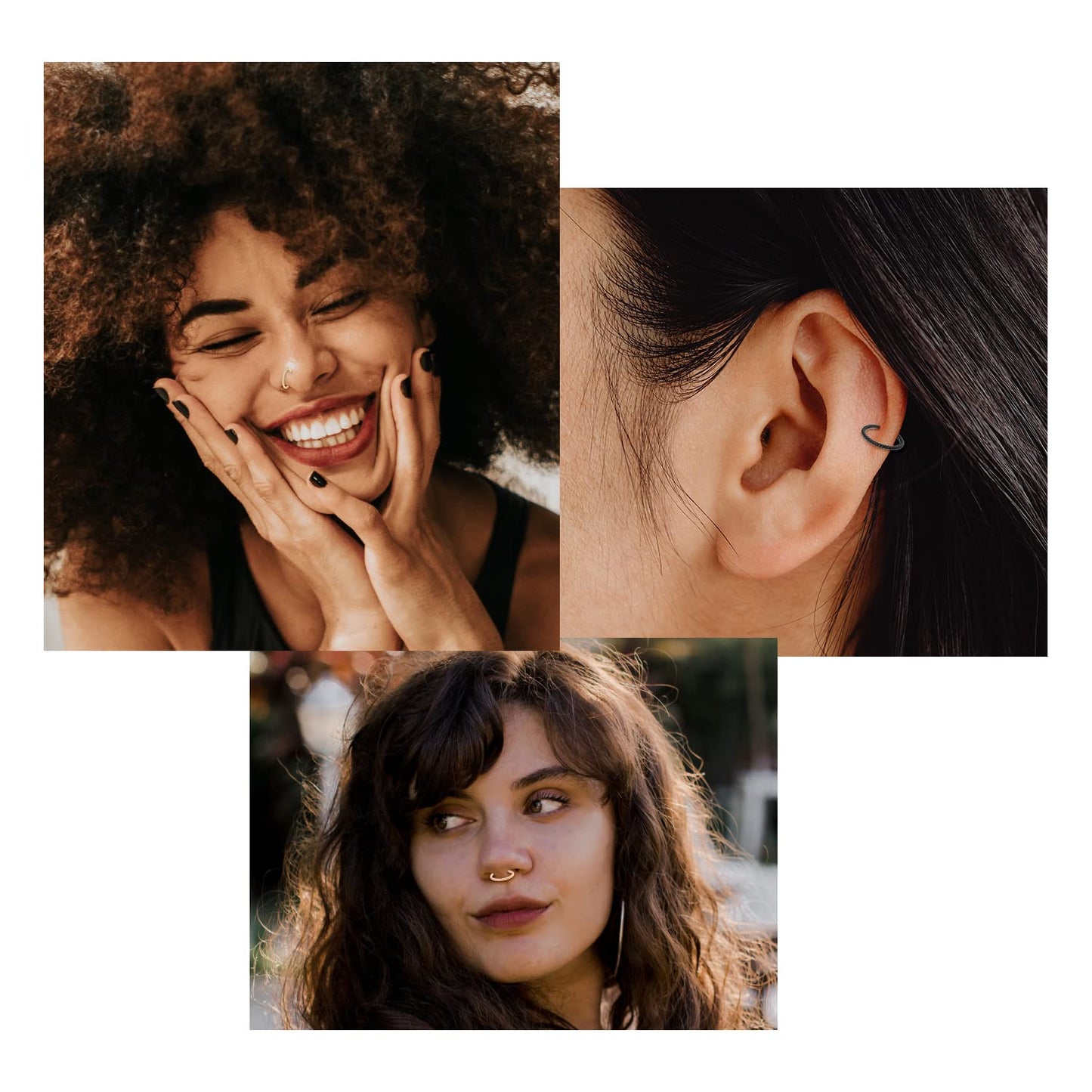 Rose Gold Septum Jewelry - 18 Gauge Seamless Septum Clicker & Nose Ring Hoop - 8mm, 18g Cartilage Earring & Lip Rings - Surgical Steel Helix Earrings - Nose Piercing Jewelry
