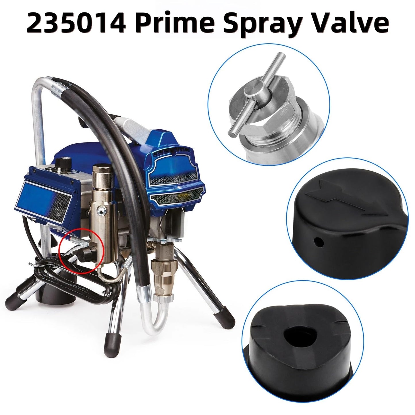 2025 New Upgraded 235014 Prime Spray Valve Kit,Drain Valve Compatible with Graco 210 230 390 395 490 495 595 3400 Aftermarketr Airless Paint Sprayer,Replace Airless Spray Painting Machine Accessories