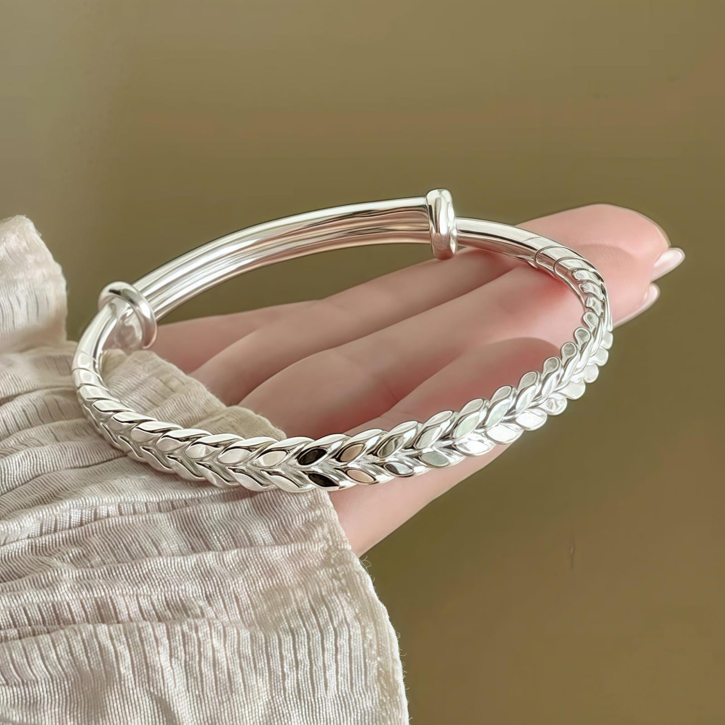 Baoaichi Handmade 925 Sterling Silver Bangle For Women Adjustable Silver Wrap Bracelets Boho Weave Pattern Cuff Bracelets Trendy Braided Bangles Jewelry Birthday Gifts for Women Wife