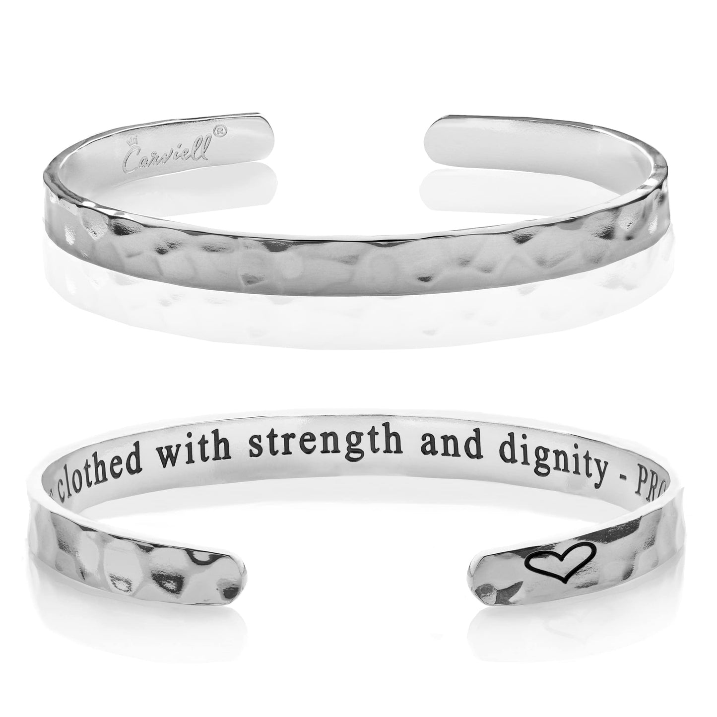 Carviell Christian Bracelet for Women, Confirmation Gifts for Teenage, Religious Gifts for Women and Teens, Proverbs 31 Bracelet, She is clothed with strength and dignity, Bible Verses, Jewelry