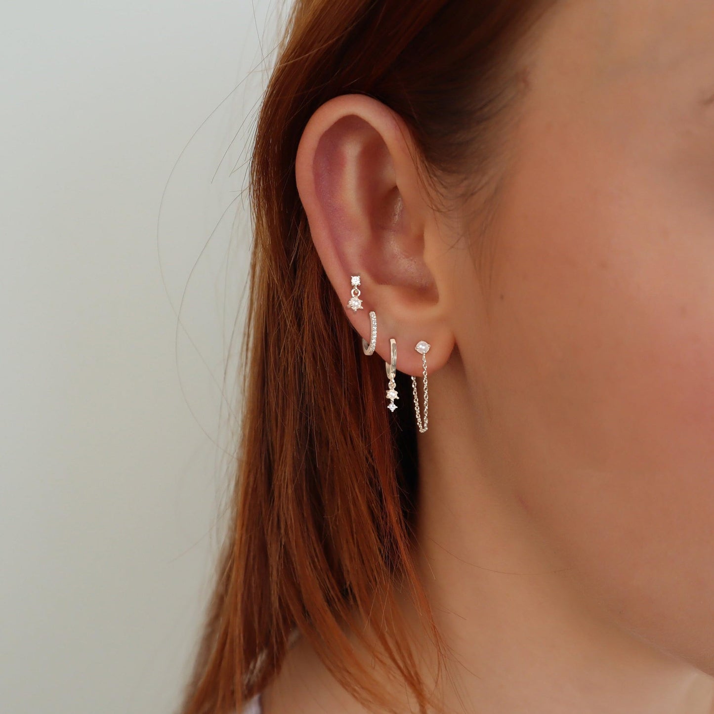 SELFROSE Cartilage Earrings for Women,Dainty Silver Earrings Set Cute Pearl Earrings for Women Trendy Hypoallergenic Cartilage Earring Stack Pearl Dangle Earrings Small Huggie Hoop Earrings Jewelry