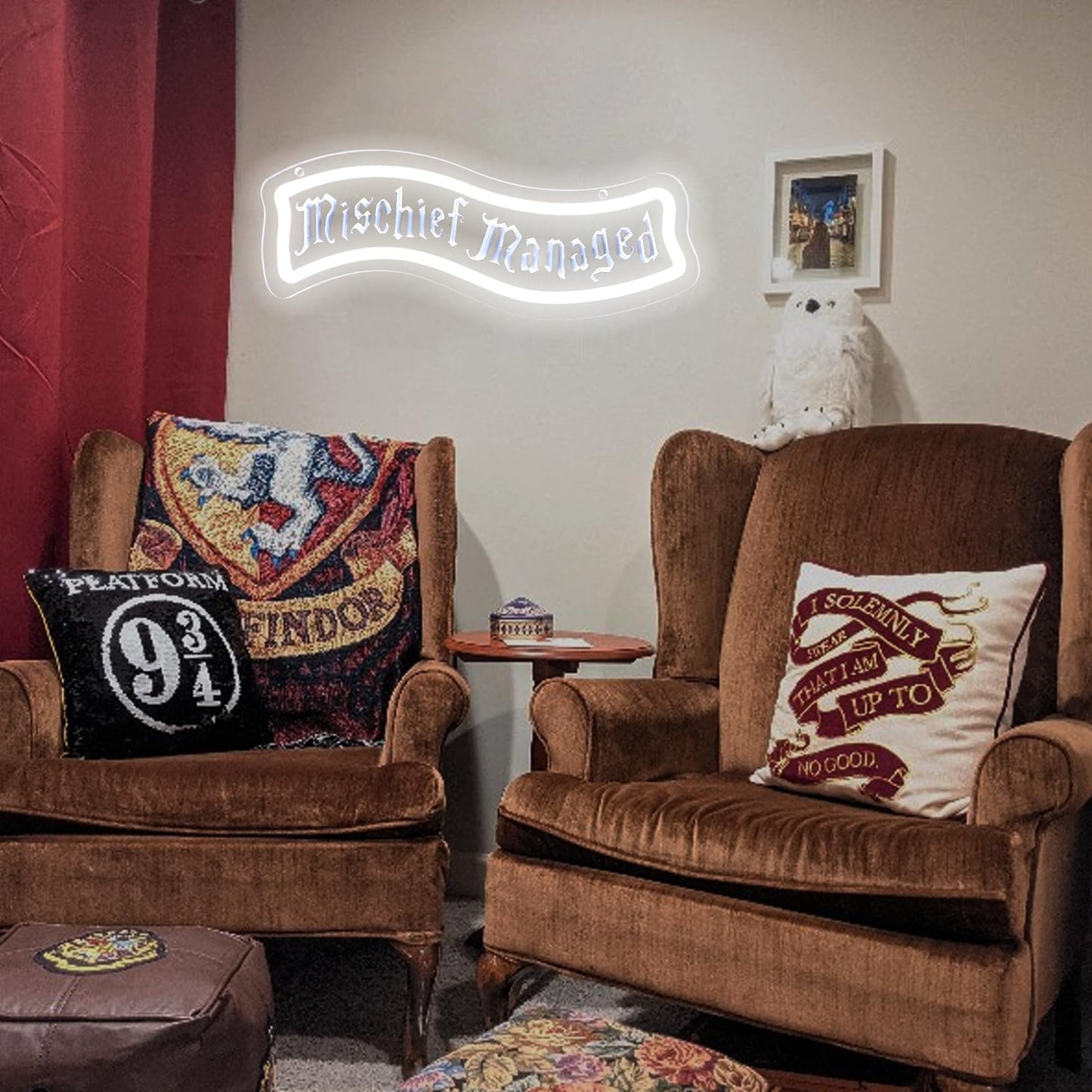 ASDGGBL Mischief H & P Style Neon Sign Dimmable LED Neon Light for Wall Decor USB Powered Gothic Font Neon Sign for Game Room Bedroom Bar Magical Quote Gift for Teens