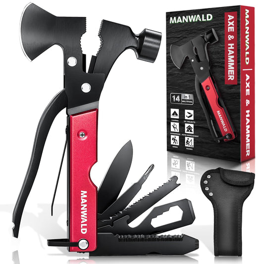 15 in 1 Multitool Axe Hatchet, Valentines Day Gifts for Him Adults, Camping Accessories Survival Gear, Multi Tool for Camping Hiking Survival, Cool Gadgets Gifts for Men, Husband, Boyfriends