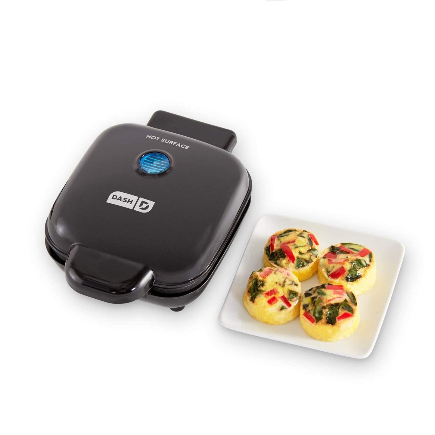 Dash Deluxe Egg Bite Maker - Electric Egg Bite Maker for Healthy Protein Snacks - Quick Cleanup, Space-Saving Design & Non-Slip Feet - 4 Servings, Black