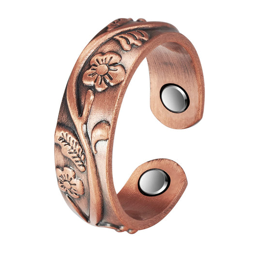 99.9% Pure Copper Magnetic Ring with 3Pcs Magnets Magnetic Rings Women, Fingers, Thumb Copper Ring Jewelry