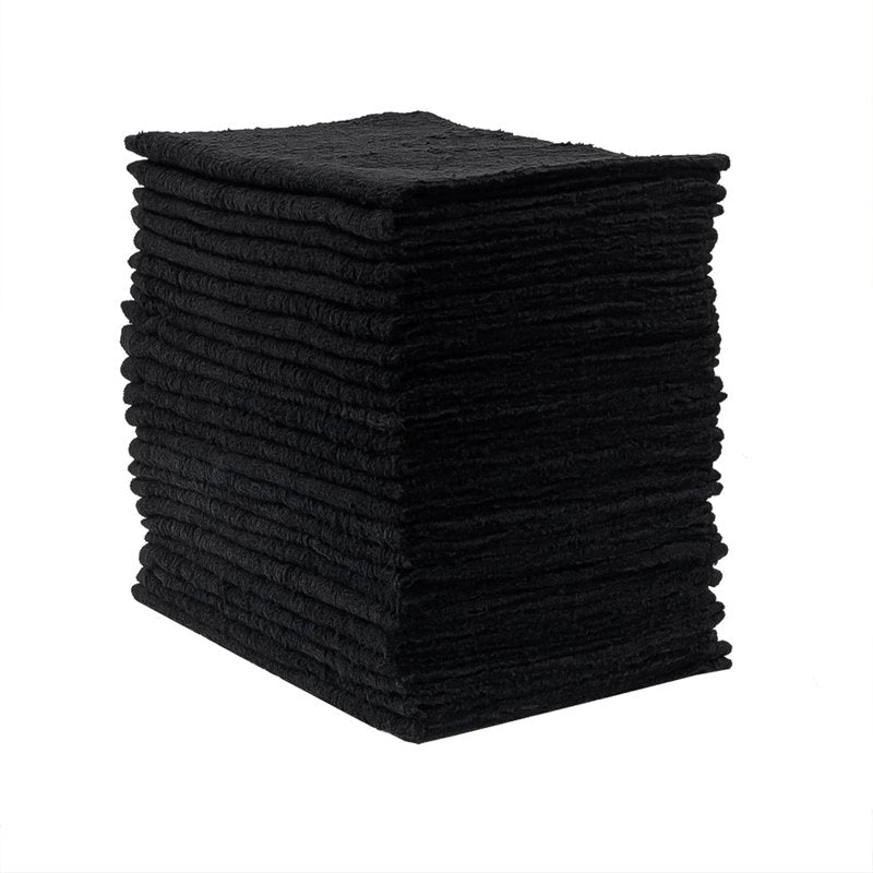 Eurow Ultra-Soft & Absorbent Cotton Salon Towels for Home, Beauty, Gym & Professional Salons, Fast-Drying for Hair, Hands & Spa Use, Durable & Machine Washable, 16" x 27", 24-Pack, Black