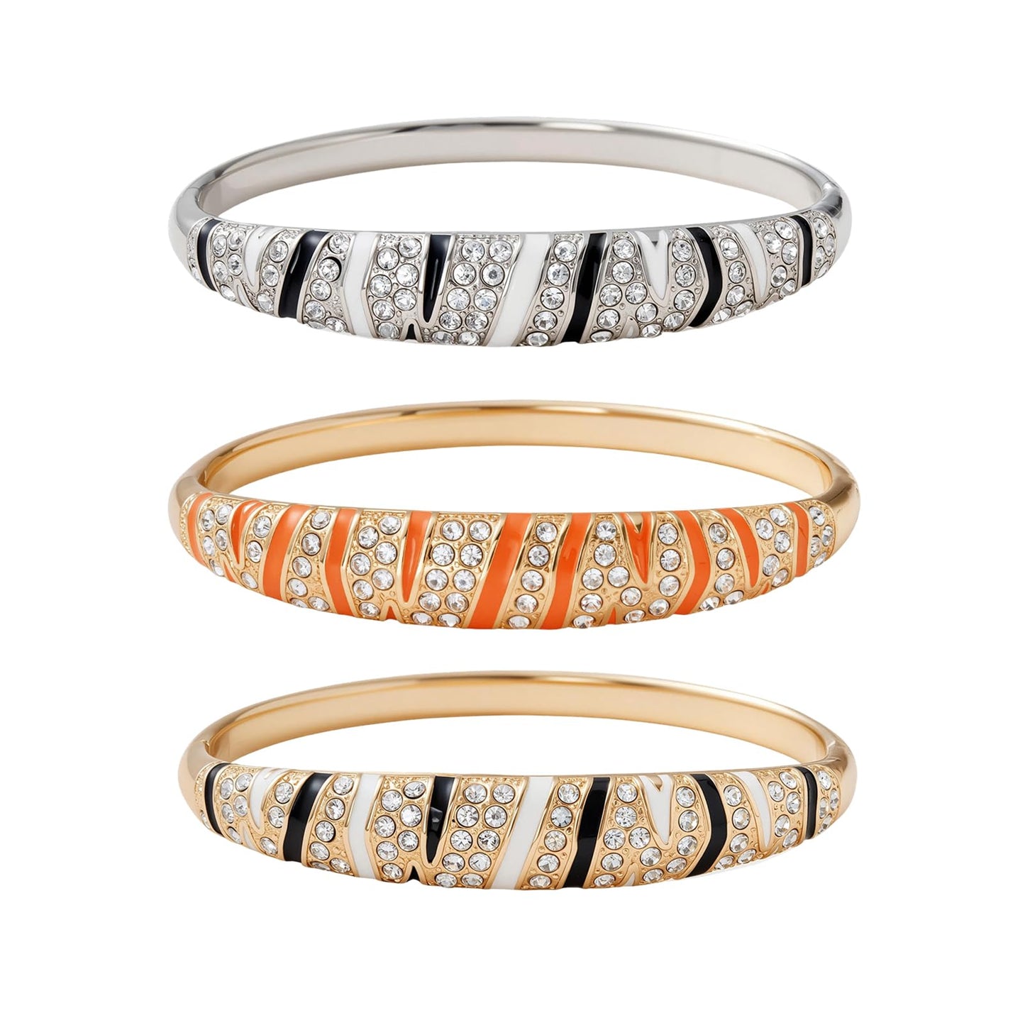 FIVESWEET Trendy Cloisonne Bangle Bracelets Set for Women, Enamel Craft Jewelry-Floral Element , Retro Fashion Palace Style, Zinc Alloy with Rhinestones, 2.4Inch Diameter Fits Most Adults, Perfect Jewelry Gift Idea for Her, Girlfriend, Wife, Mom, Sister,